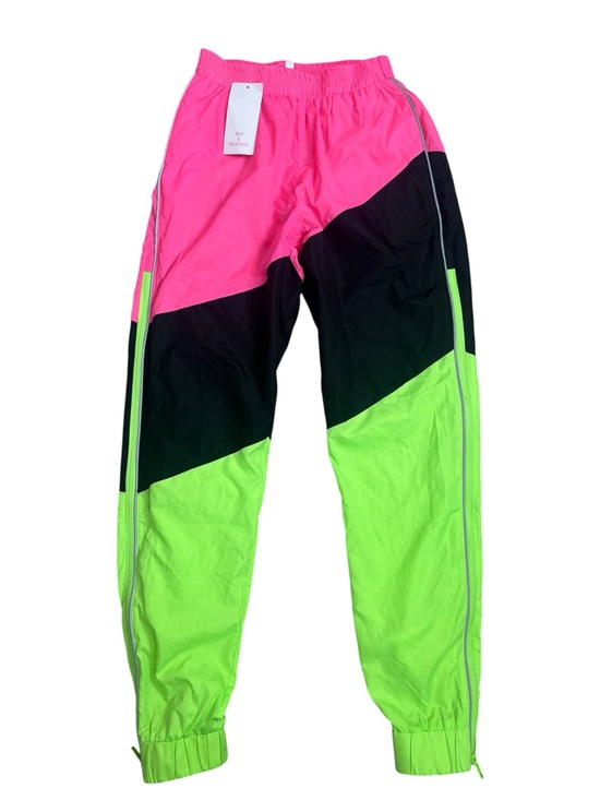 Hot & Delicious Pants - Retro Neon Colorblock Track Pants Joggers Womens Small Lined Y2K Athleisure NWT